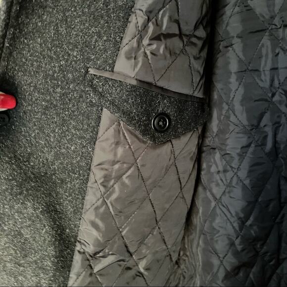 J Crew Wool University Coat Jacket Steel Grey Oversized Thinsulate Size Large - Picture 8 of 9